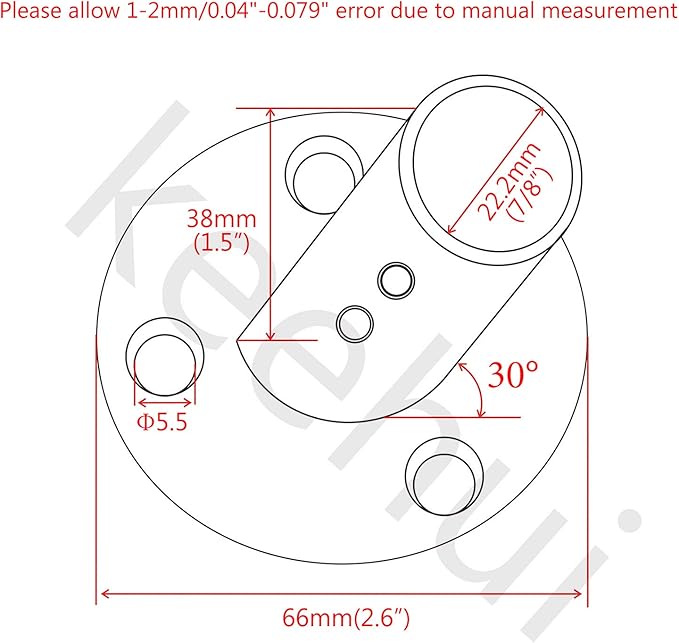 30* Round Base 7/8 Stainless Steel