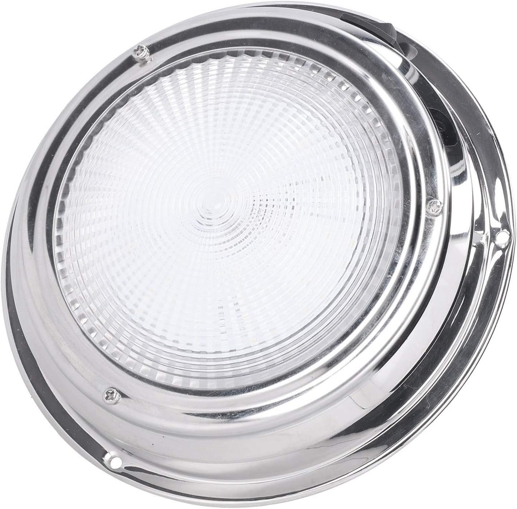 6 7/8" Stainless Steel LED Dome Light, White/Red