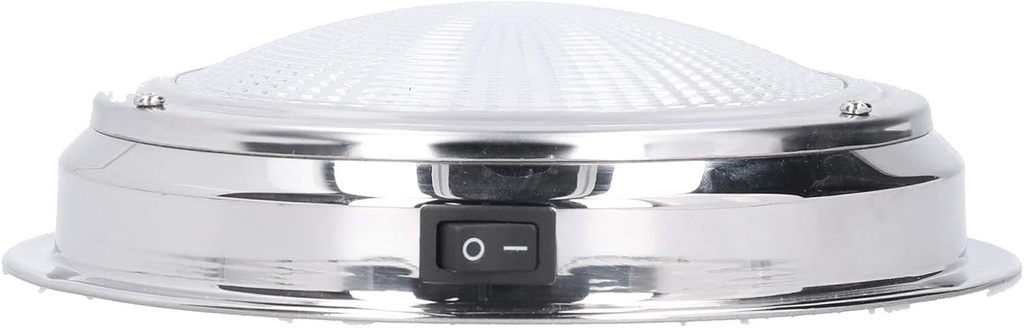 6 7/8" Stainless Steel LED Dome Light, White/Red