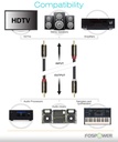 2 RCA Male to Male Stereo Audio Cable [24K Gold Plated | Copper Core] FosPower  