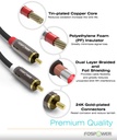2 RCA Male to Male Stereo Audio Cable [24K Gold Plated | Copper Core] FosPower  