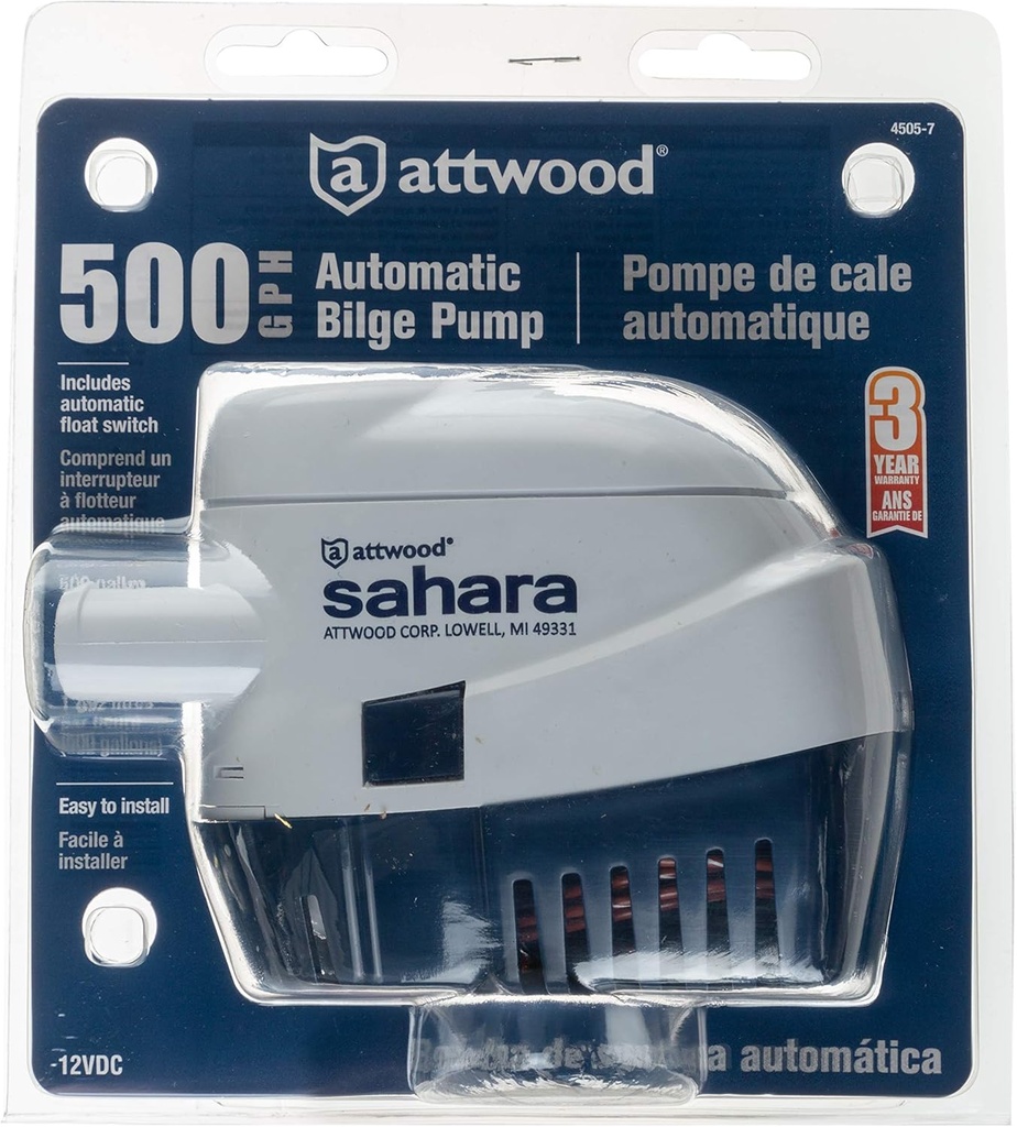 Attwood 500 GPH Automatic Bilge Pump