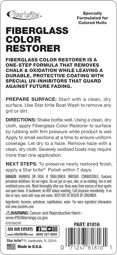 FIBERGLASS COLOR RESTORER 16 OZ