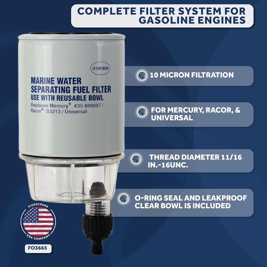 Fuel/Water Separator Element w/AquaVue Clear Collection Bowl
