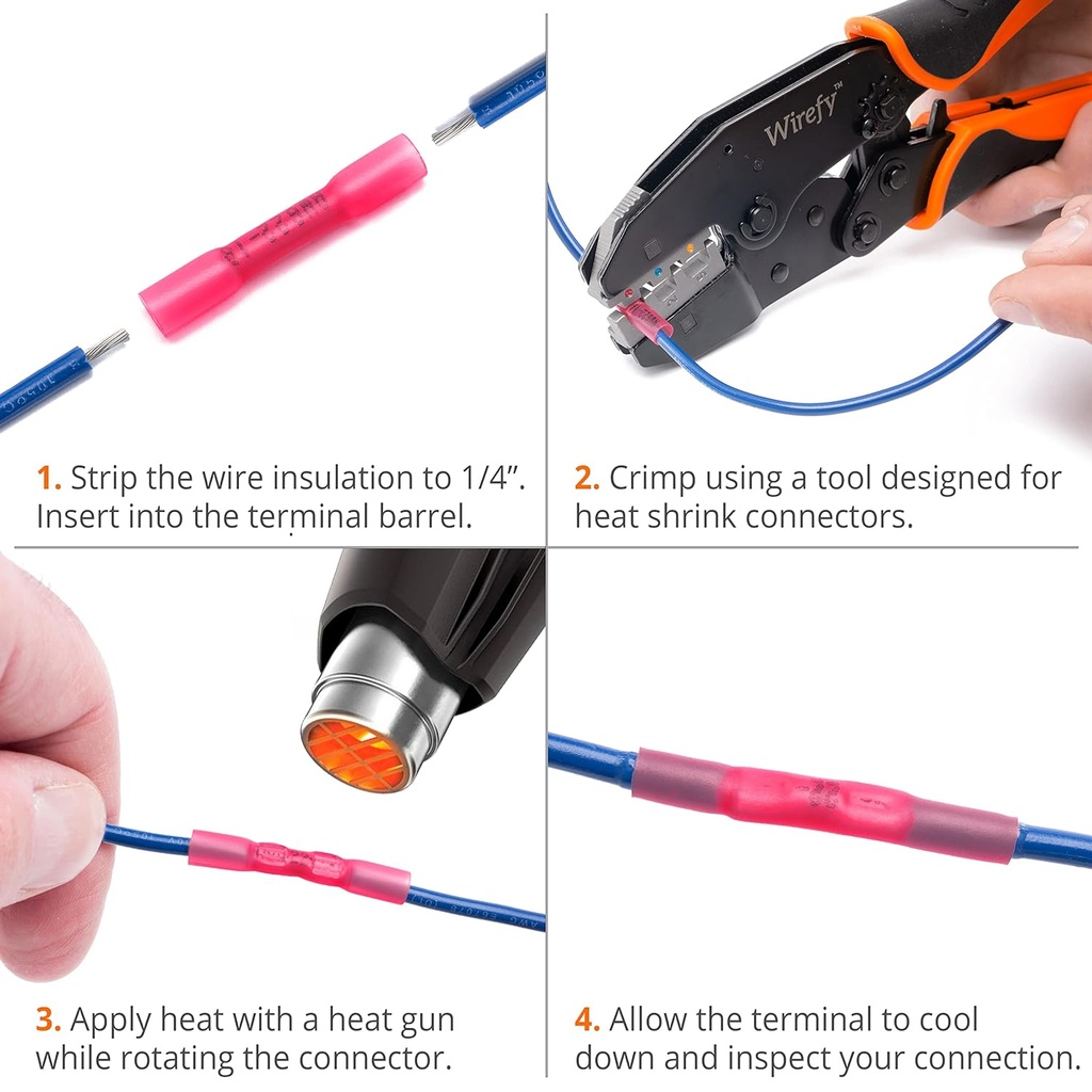 Heat Shrink Butt Connectors AWG 22-16