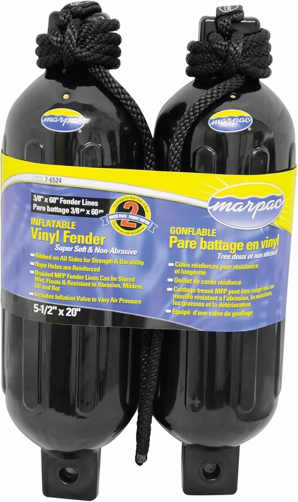 Marpac Inflatable vinyl fender kit 8-1/2x27"
