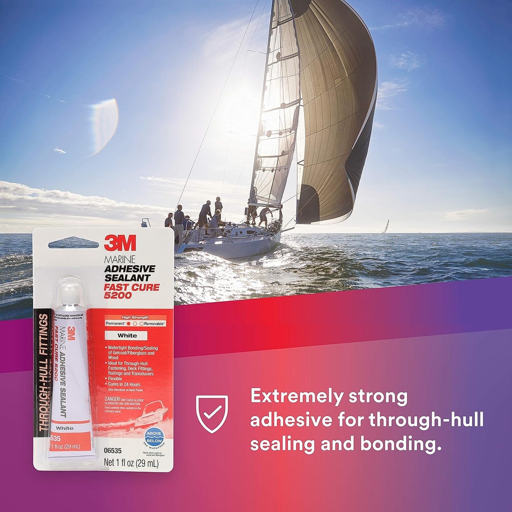 MARINE ADHESIVE SEALANT FAST CURE 5200 WHITE 05220 3OZ (88ML)