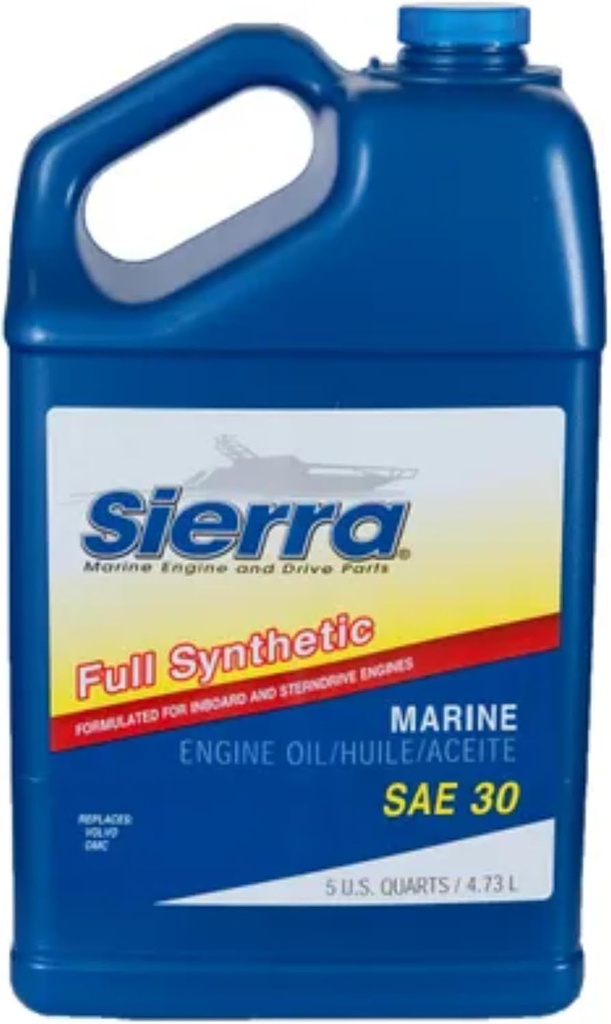 SIERRA Full Synthetic Marine Engine Oil - SAE 30 - 5 Quarts