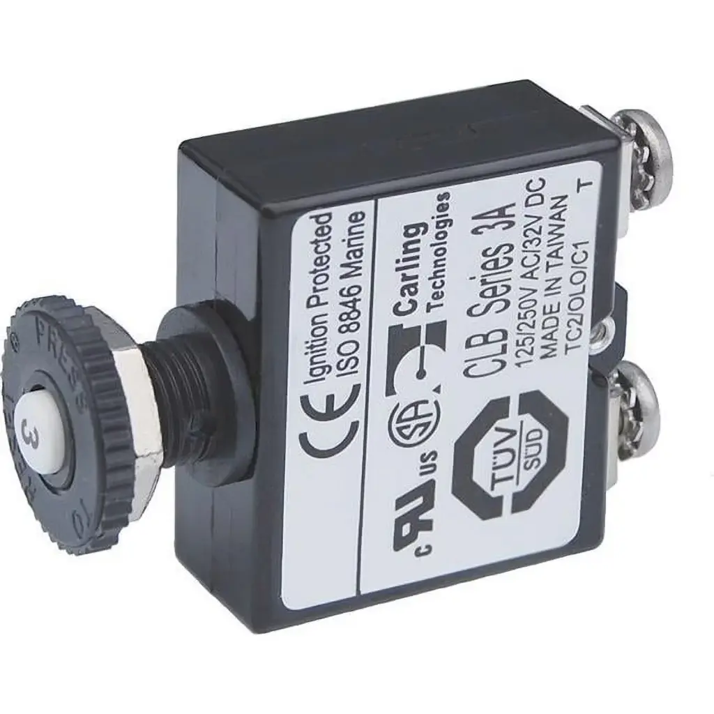 3 Amp Push Button Circuit Breaker 