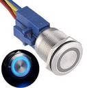 Stainless Steel 19mm Push button switch blue led