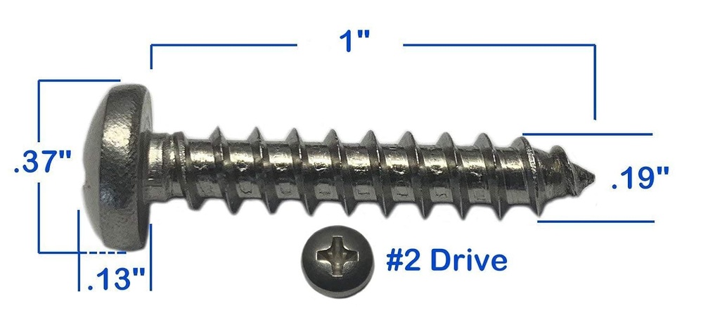 Screw SS Phil pan #10 x 1"