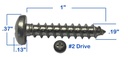 Screw SS Phil pan #10 x 1"