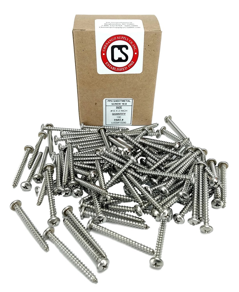 Screw SS Phil pan #10 x 2"
