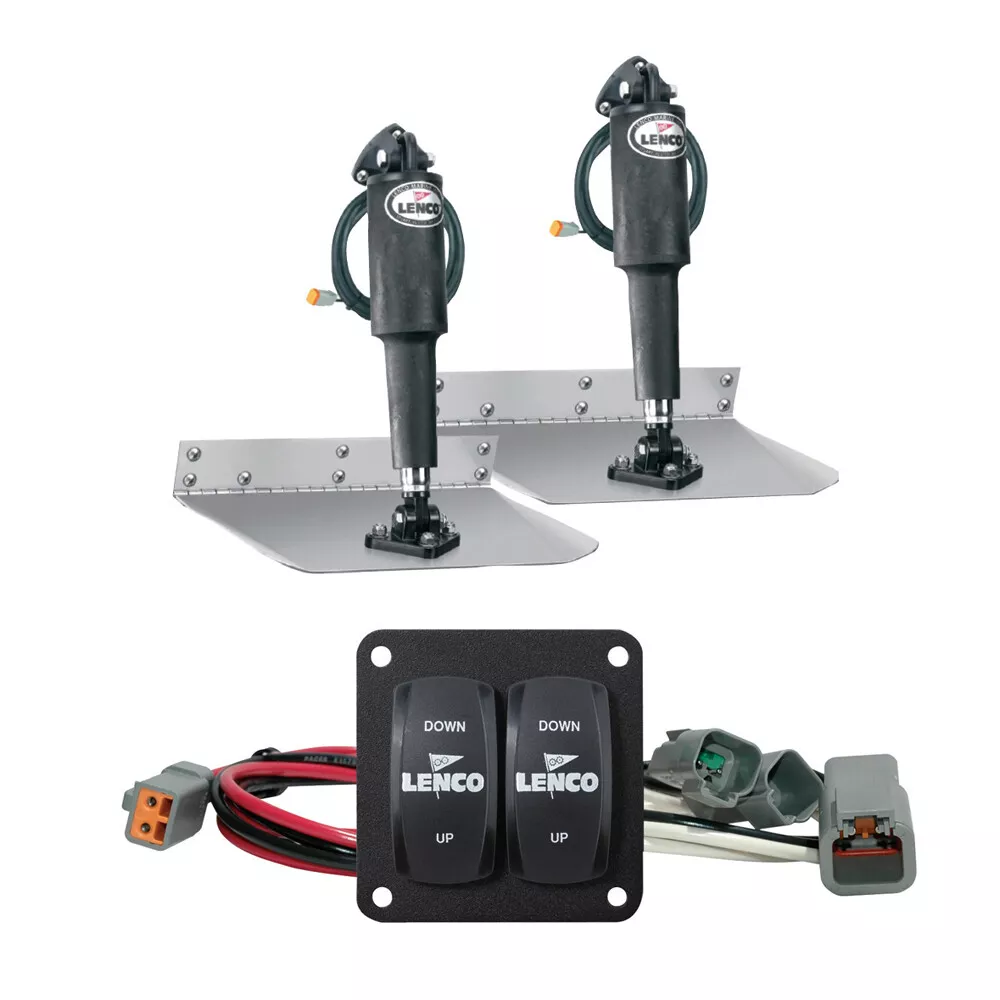 Lenco 12" x 12" Standard Trim Tab Kit w/Double Rocker Switch Kit 15103-104