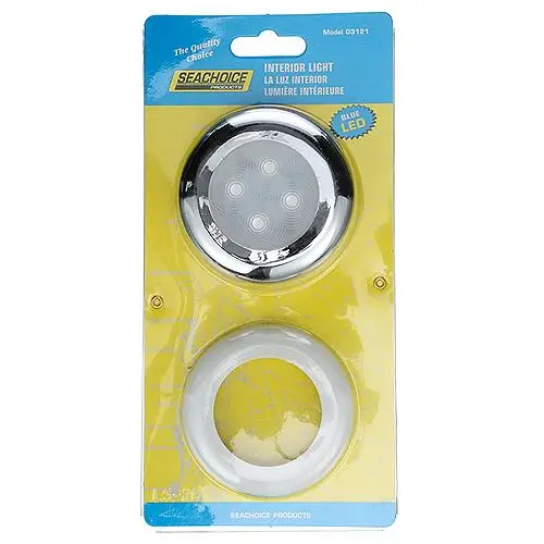 Seachoice LED Courtesy Interior Light Chrome/White Bezel, Blue LED