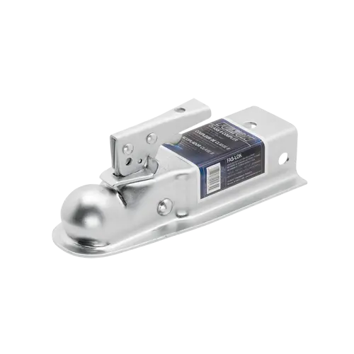 Straight Coupler, 2 Inch Diameter, 3,500 lbs. Capacity, 3 Inch Channel Width, Silver