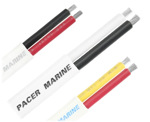 Pacer Marine Duplex Flat Cable 14/2 AWG - 250 ft Spool (White-(BK, WH))