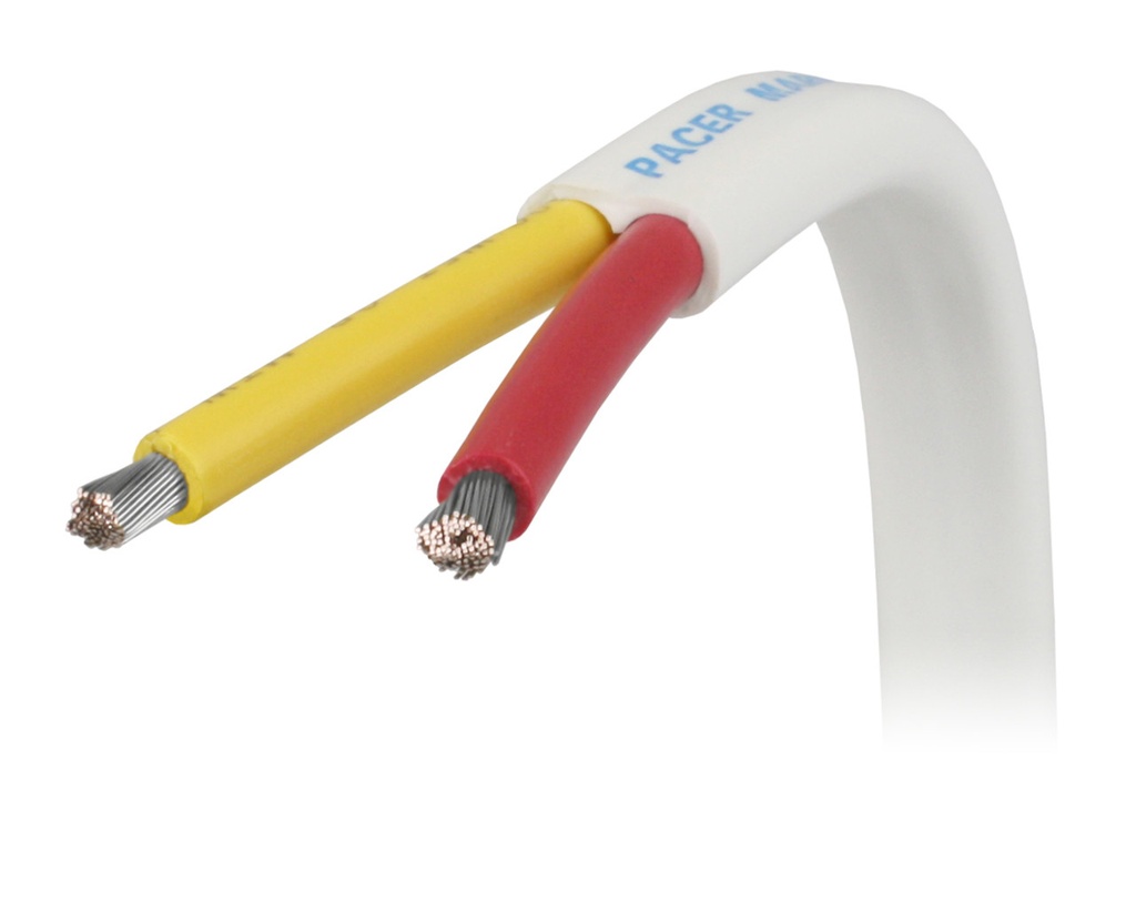 Pacer Marine Duplex Flat Cable 8/2 AWG - 250 ft Spool (White-(RD, YL))