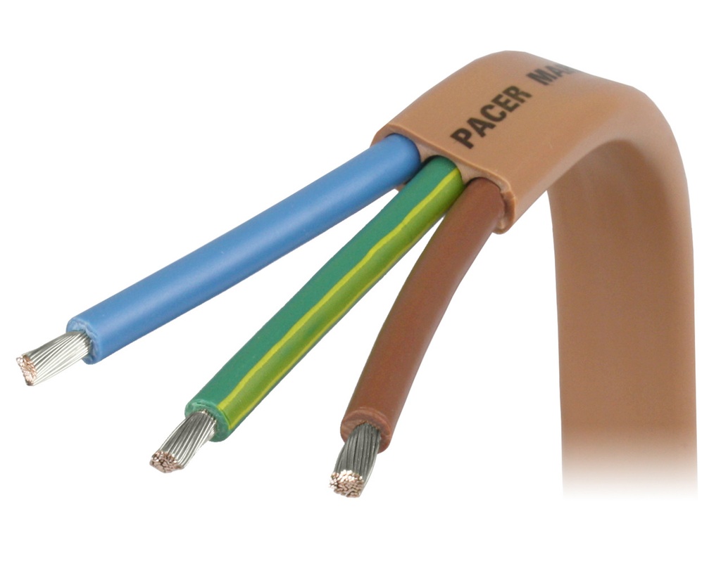 Pacer Marine Triplex Cable 10/3 AWG - 100 ft Spool (Tan-(BN, GN/YL, LB))