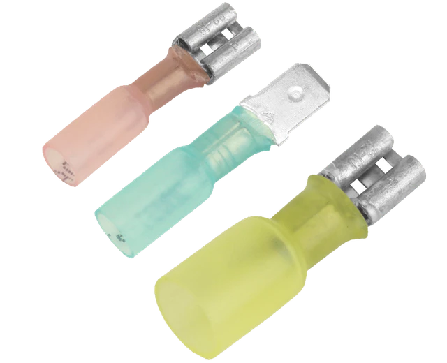 Pacer Heat Shrink Partially-Insulated Male Disconnect 16-14 AWG - 10 Pack