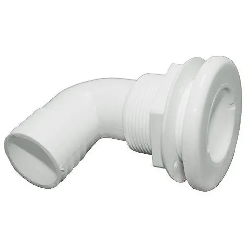  Thru Hull 1-1/2" 90D Hose White