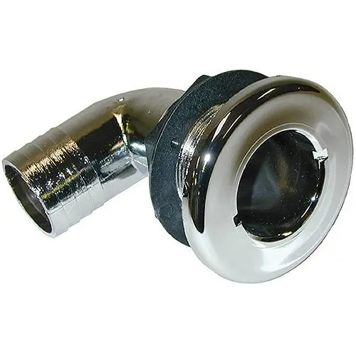 T-H Marine Brite Plate Chrome Plated 90 Degree Thru Hull For Hose