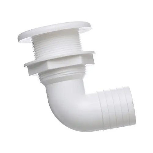 Seachoice 90-Degree Thru-Hull Connector, Fits 1-1/2 in. ID Hose, 1-3/8 in. Max Hull